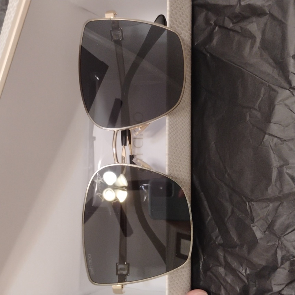 Jimmy Choo Gold Aviator Sunglasses Women's New